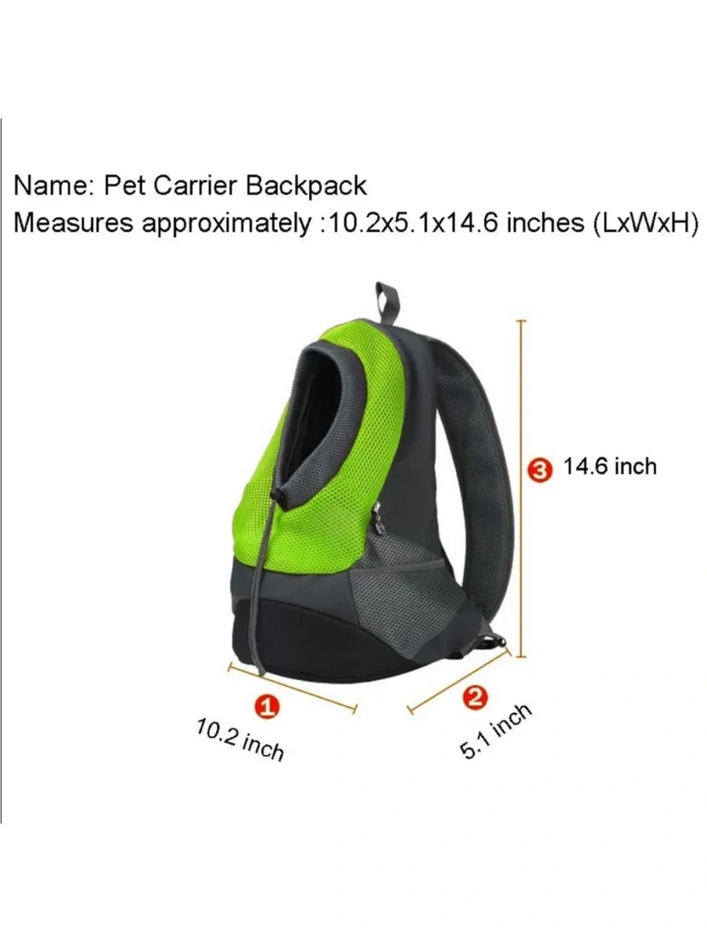 Pet Front Carrier Backpack Sling - Green